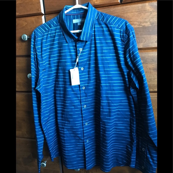 NWT Ike Behar men’s navy shirt size large - Picture 2 of 7